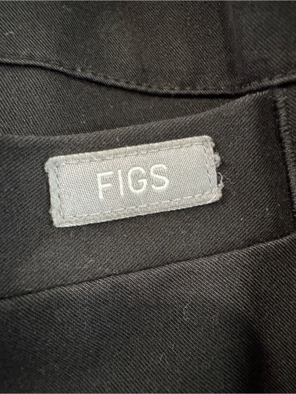 Figs Men's Black Jogger Pants with White Drawstring